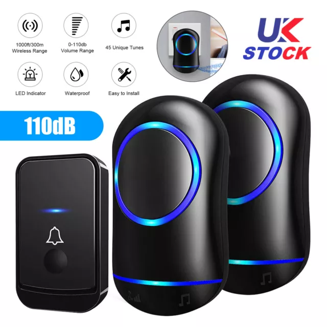 Wireless Doorbells 1000ft Long Range Plug in Home Waterproof Cordless Door Bell