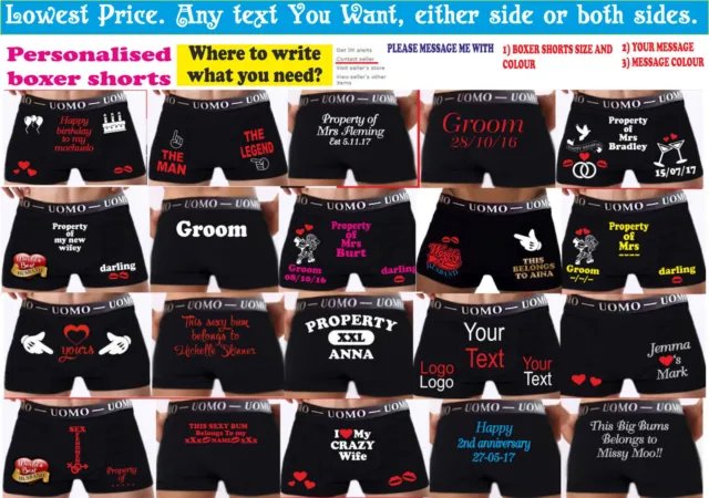 GIFTS PERSONALISED BOXER BRIEFS Wedding Anniversary SEXY FUNNY HUSBAND  BOYFRIEND $8.95 - PicClick