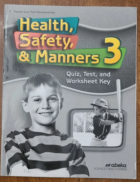 ABEKA HEALTH SAFETY Manners 3 Quiz Test Worksheet Key Workbook ...