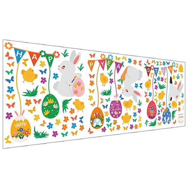Warnvogel-Fensteraufkleber Wandtattoo Ostern Inneneinrichtung Die Blumen