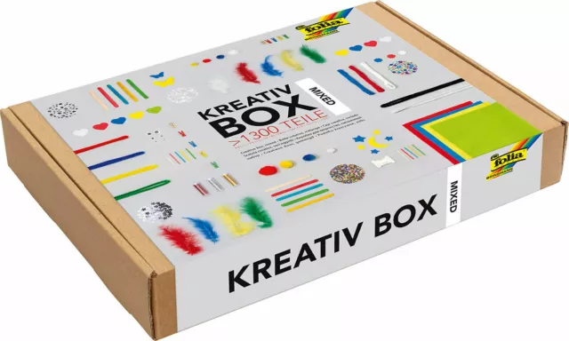 Folia Kreativbox Mixed Bastelkoffer mehr als 1.300 Teile Basteln Dekorieren