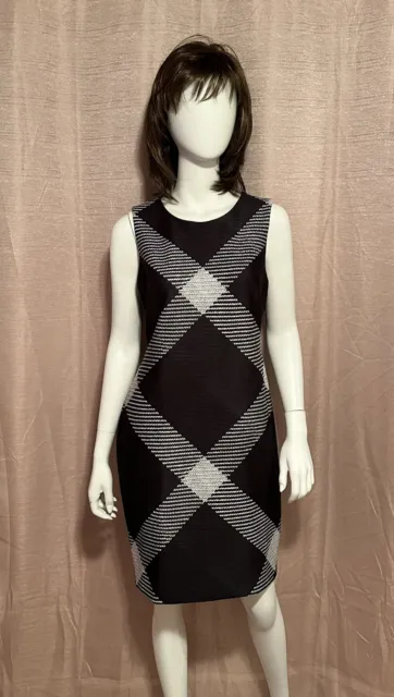 NWT Tommy Hilfiger Women’s Size 10 Gray Diamond Polyester Blend Sheath Dress