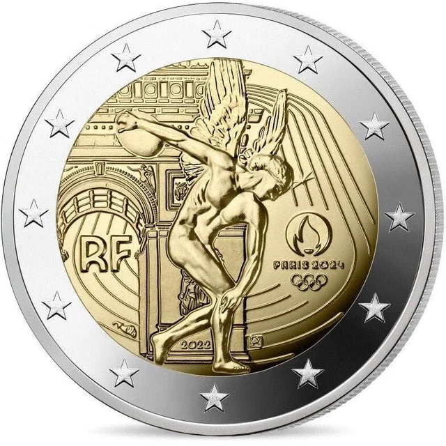 2 Euro FRANCIA 2022 OLIMPIADI PARIGI 2024 coin card casuale - 2 € commemorativi