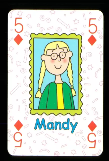 1 x Spielkarte Jacqueline Wilson - Mandy - 5 of Diamonds S42