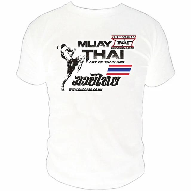 T-SHIRT MUAY THAI 'ART' BIANCA MMA MANICHE CORTE TOP BOXING (Bambini-Adulti) vestibilità slim 3