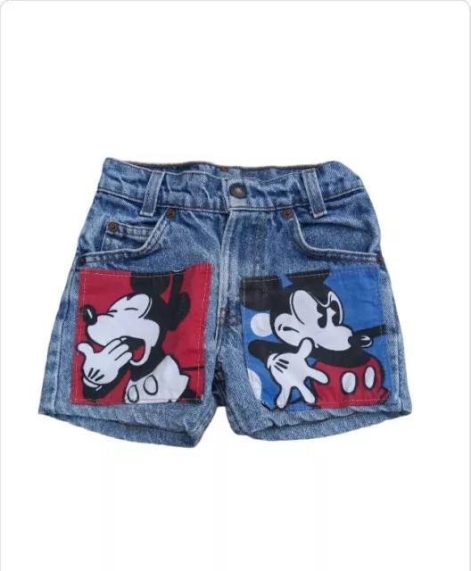 Vintage Kids Levi's Orange Tab Shorts ( Disney Patchwork )