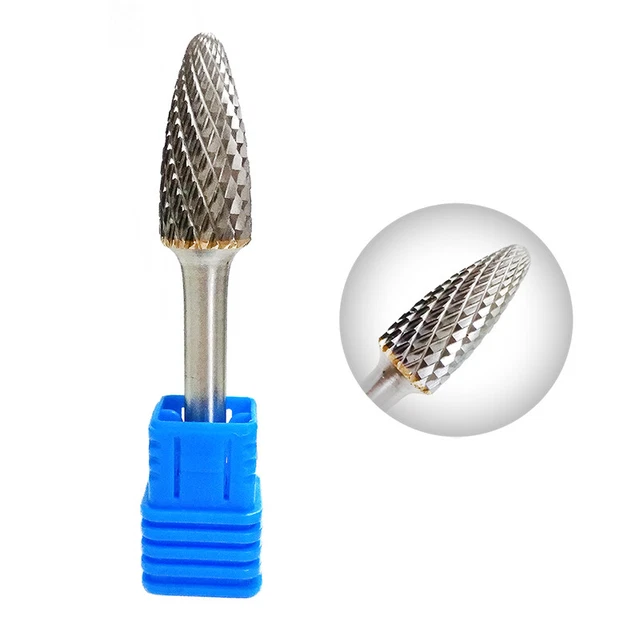 SF-5 Tungsten Carbide Burr File 12mm Head with 6mm Shank Tree Shape