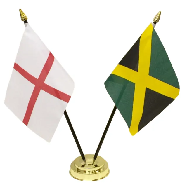 England & Jamaica Double Friendship Table Flag Set
