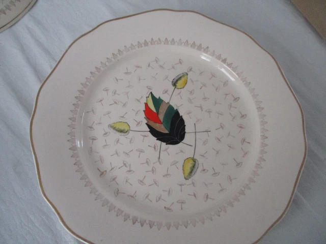 Ancien Plat de service Faïence de LONGWY  " DESIR " décorée à la main 29.5 cm