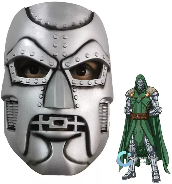 Marvel Fantastic Four Dr Doom Victor Von Doom Latex Mask Helmet Halloween Prop