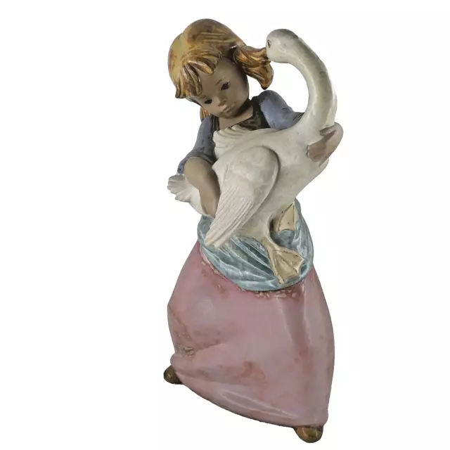 Lladro 2095 Mädchen mit Ente Gans Zopfzieher 2095 Figur ca.24 cm