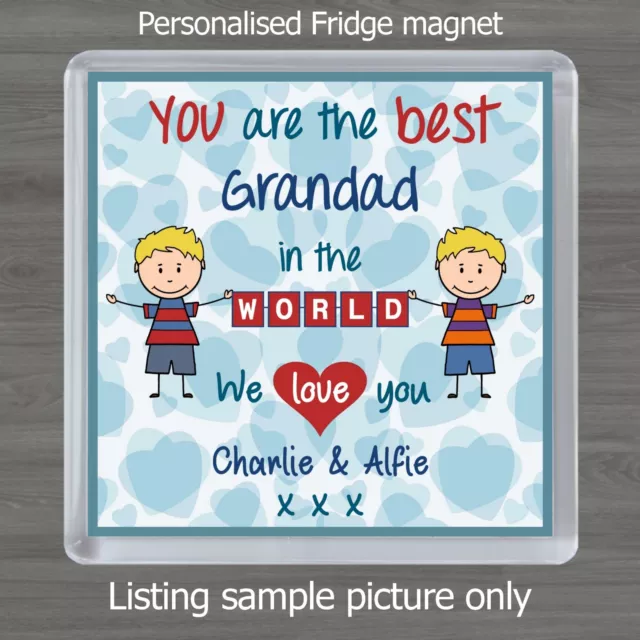 Personalised Best Daddy Grandad Magnet Birthday Xmas Gift  We Love You