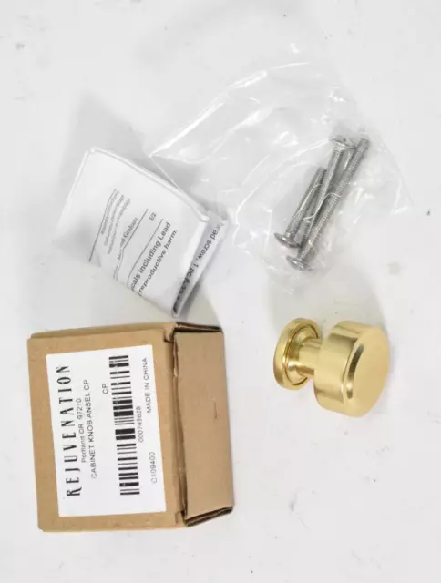 Rejuvenation Cabinet Door Knob Assembly 1-1/2" Brass Finish 000743628 C109400