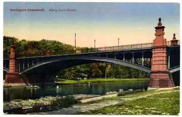 Ansichtskarte - Stuttgart-Cannstatt - König-Karls-Brücke