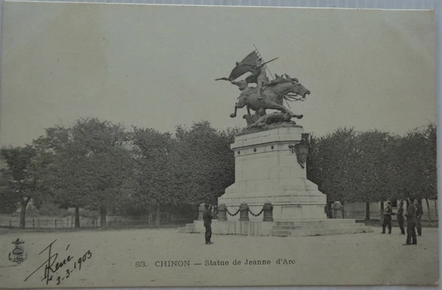 Chinon 37 CPA Statue Of Jeanne Arc Good Condition 1903