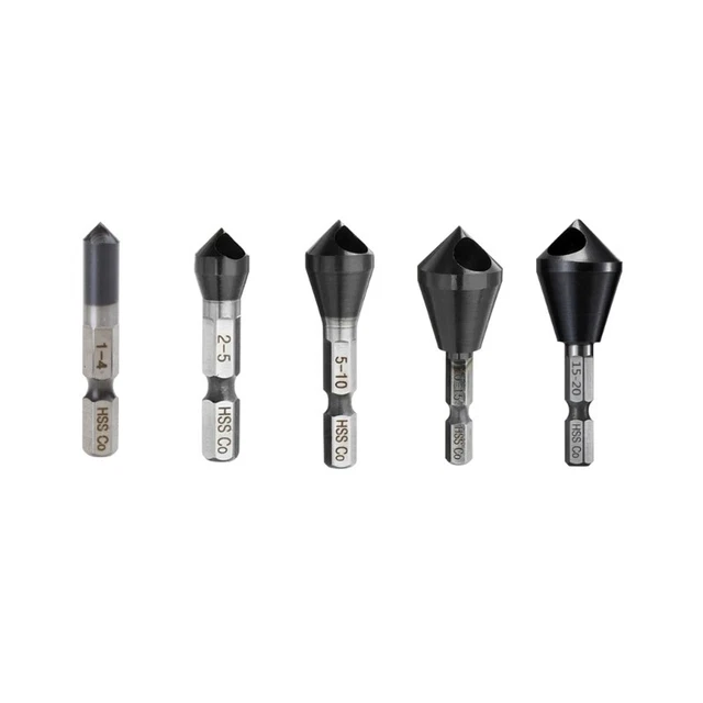 TIALN COUNTERSINK DRILL Bit 1/4 Inch Hex Shank 90 Degree Deburring ...