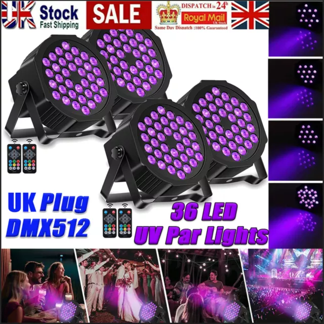 4X 200W Black Light Flood Light Bar UV LED Stage Blacklight Party DJ  Halloween