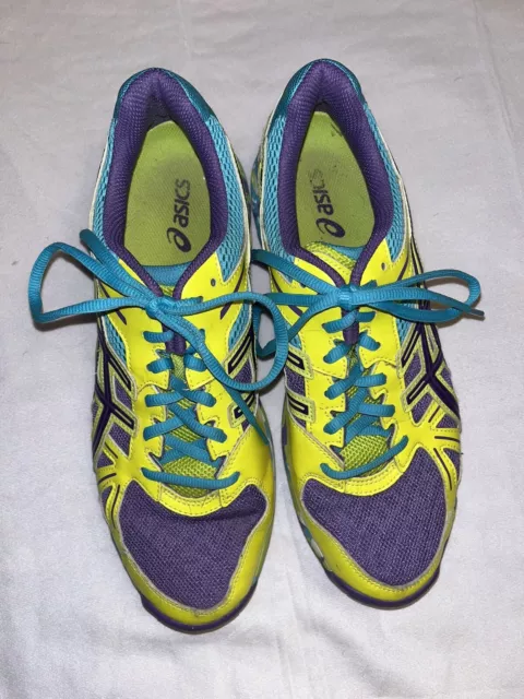 ASICS Gel Flashpoint Volleyball Shoes Womens 10 Multicolor Purple Yellow Teal 3