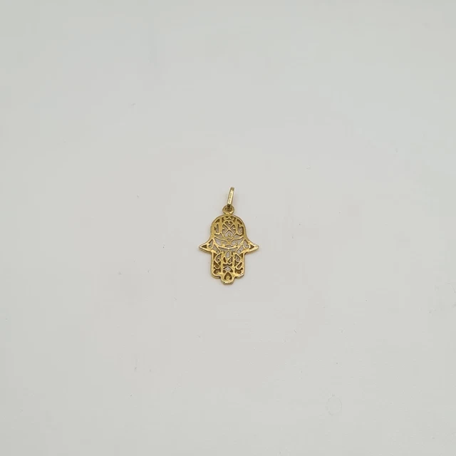 Pendentif Main De Fatma Diamants Cz Plaqué Or 18K - Unisexe - Neuf Avec Étiquettes