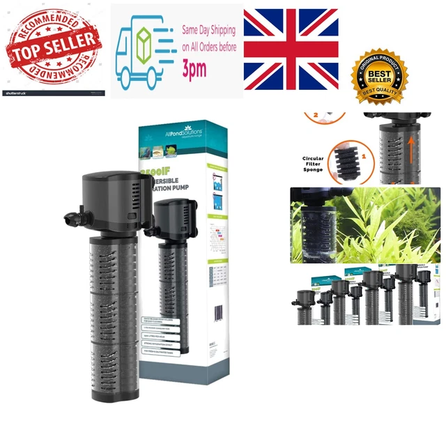 AQUARIUM INTERNAL FISH Tank Filter Pump 2500L/H… £33.88 - PicClick UK