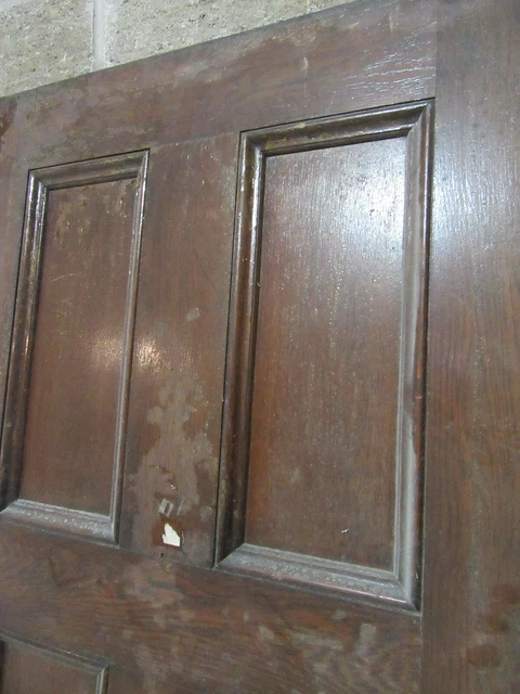 ~ ANTIQUE OAK 6 PANEL DOOR WITH HARDWARE L ~ 31.75 x 81.5 ARCHITECTURAL SALVAGE 5