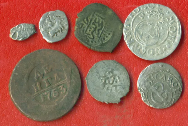 Poland Lithuania Russia Riga Golden Horda ca 1625 LOT of 7 Coins 2