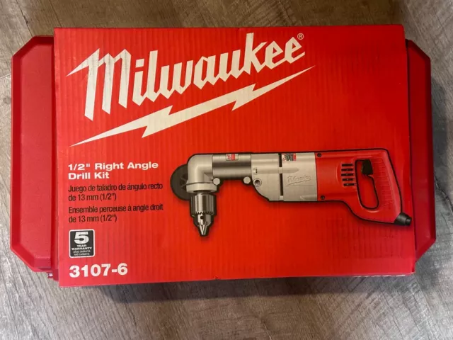 Milwaukee 3107-6 - 1/2in D-Handle Right Angle Drill Kit - Brand New