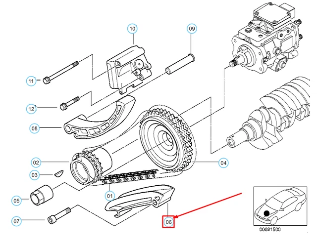 NEW BMW 3 E46 Timing Chain Guide Rail 13522248519 2248519 Oem 45.40