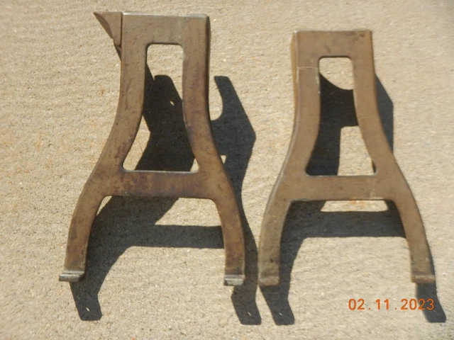 Vintage Logan Metal Lathe Cast Iron Leg Set With Countershaft Mount Bracket
