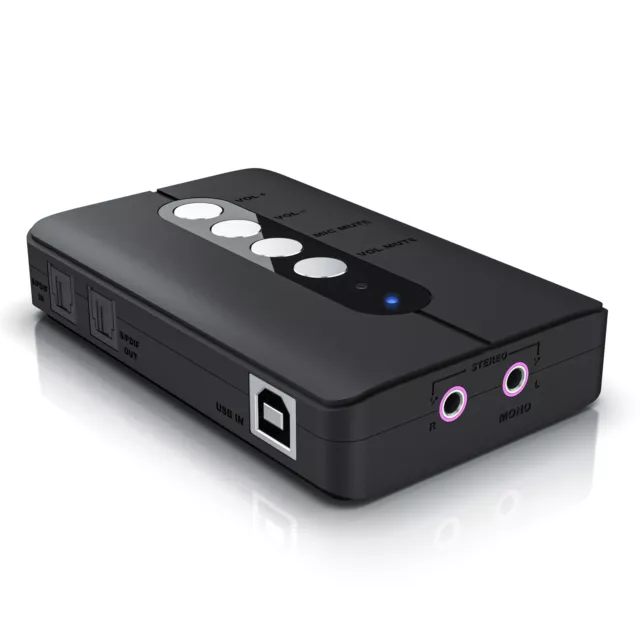 CSL externe USB Soundkarte 7.1 Surround Stereo Audio Adapter Schwarz