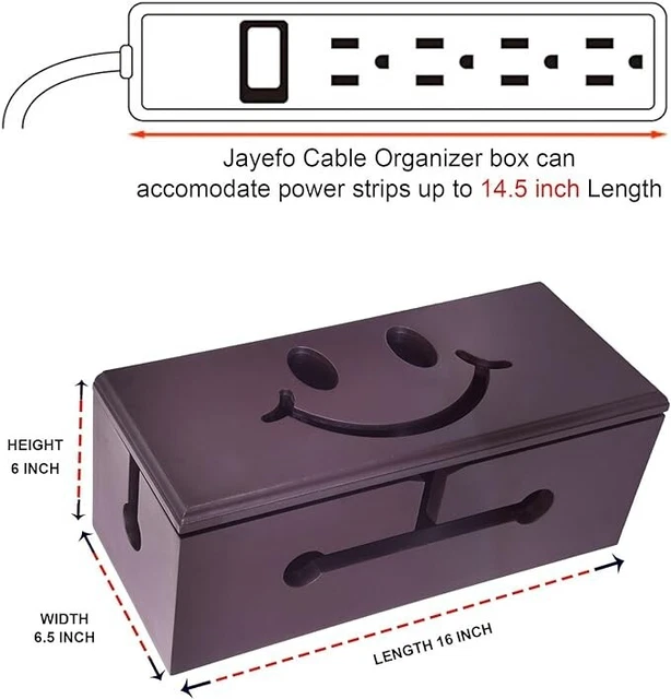 ULTIMATE CABLE MANAGEMENT Box Wood Lid, Desk & TV Organizer £24.99