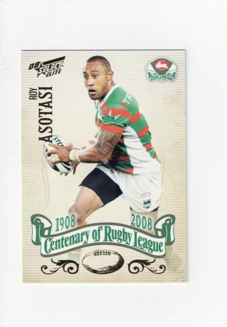 2008 Select NRL Centenary Rugby League Roy Asotasi #175 (Souths Rabbitohs)