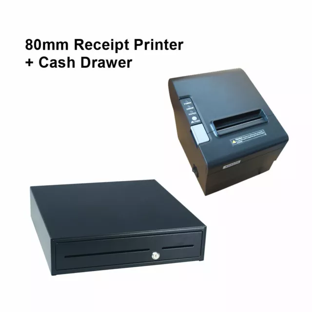 80mm POS Thermal Receipt Printer USB Surport Win8 + Locked Cash Drawer