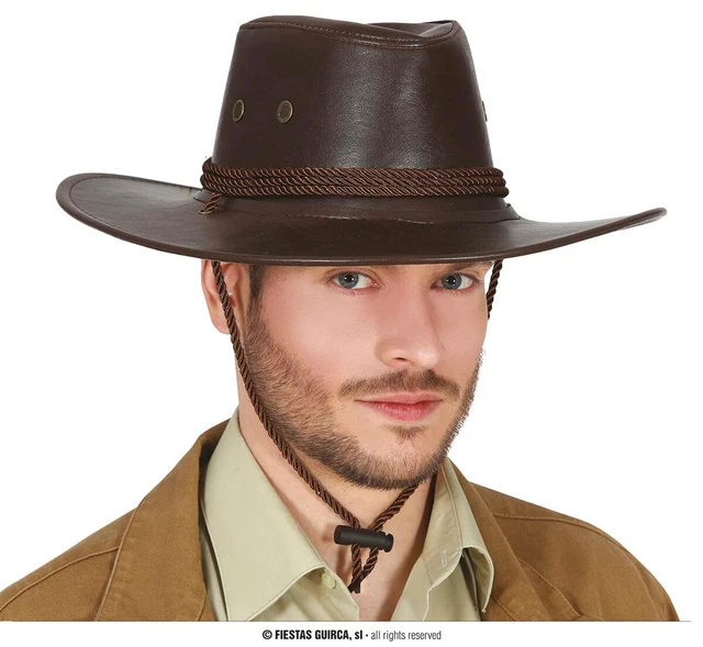 Carnevale Halloween Cappello Cowboy Hat Adulto Similpelle Ecopelle
