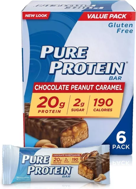 Reines Protein, Schokolade, Erdnuss-Karamell, 50 g, 6er-Packung,...