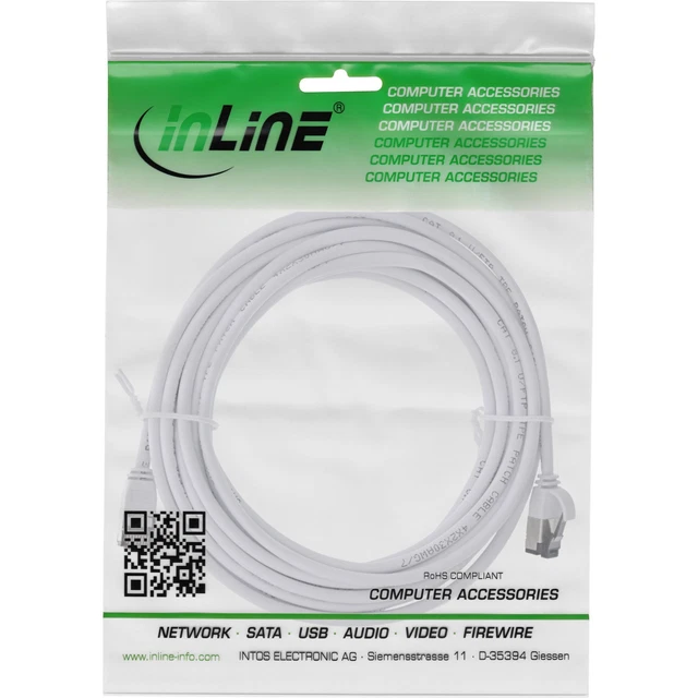 21.15.2975-50 | Cat6a Cavo Ethernet (Schermato) Roline 8, guaina in Bassa densà di fumo senza alogeni col. Nero, L. 300 mm Schermato | RS