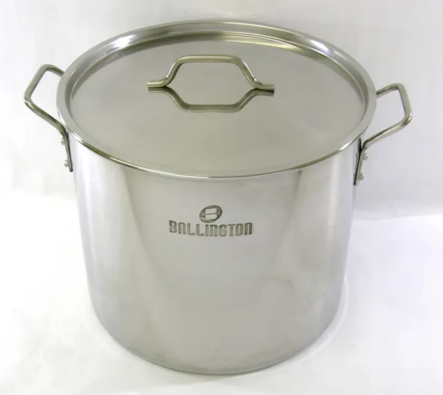 Stainless Steel Brew Kettle Stock Pot with Lid 30 qt for Brewing and  Distilling