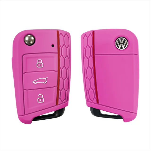 Schutzhülle Cover für VW POLO TOURAN SHARAN PASSAT B8 GOLF 7 Schlüssel, rosa