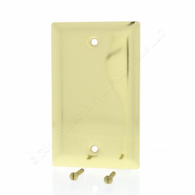 Pass and Seymour Polished Solid Brass Blank Cover Wallplate Box Mounted SB13-PB