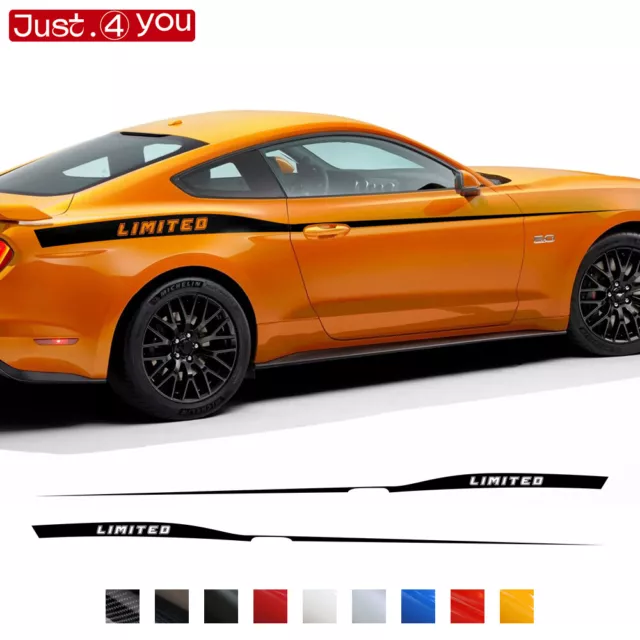 For Ford Mustang Shelby GT GT350 GT500 Car Upper Side Stripes Waistline Decals