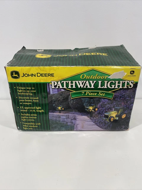 Vintage John Deere Pathway Sidewalk Farm Tractor 7 Piece Light Set RARE