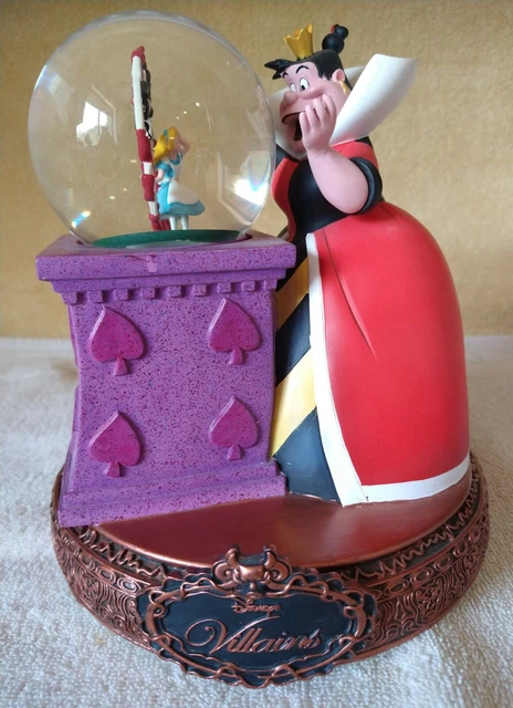 Disney Queen of Hearts Snow Globe Alice in Wonderland Villains  RARE