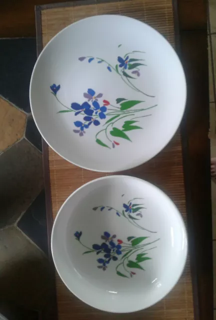 Shafford Rhapsody Serving Platter & Bowl Wildflowers Fine Porcelain Dinnerware
