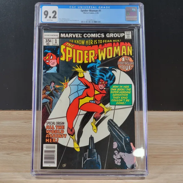 Spider-Woman #1 Newsstand CGC 9.2 White Pages Marvel Comics 1978 NM-