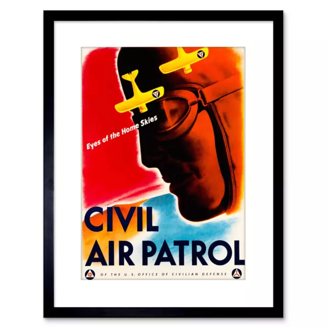 Ad Military Home Civil Air Patrol Pilot USA Framed Art Print 9x7 Inch