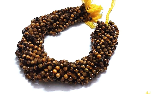 Naturale di Tigre Occhio Rotondo Liscio 5-5.5mm, Perline 12 " Pollici 5 Filo