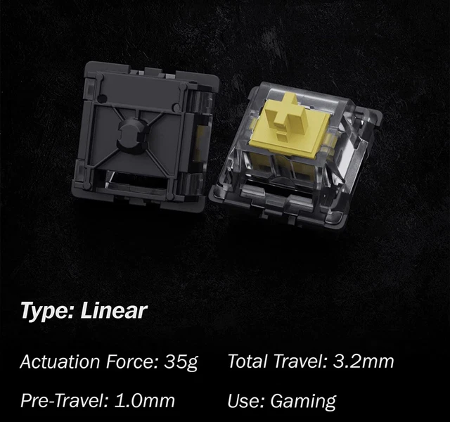 GATERON KS15 OPTICAL Switches Mechanical Gaming Keyboard Yellow 120