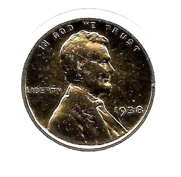 1938 US Liberty Lincoln Gold Cent Penny Great Depression Collection Coin LOT:67