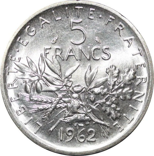 R3071 France 5 Francs Semeuse Roty 1962 Sortie Rouleau Argent FDC > Make Offer