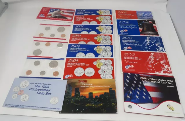 BIG Lot of United States Mint Uncirculated Coin Sets P&D Various Years